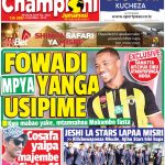 MUONEKANO WA UKURASA WA MBELE GAZETI LA CHAMPIONI JUMAMOSI