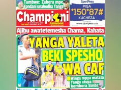 GAZETI LA CHAMPIONI KATIKA UKURASA WA MBELE LEO JUMAMOSI, YANGA YALETA BEKI SPESHO