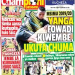 MUONEKANO WA UKURASA WA MBELE GAZETI LA CHAMPIONI JUMATANO