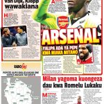 MUONEKANO WA UKURASA WA NYUMA GAZETI LA CHAMPIONI JUMATANO