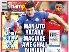 MUNEKANO WA UKURASA WA NYUMA GAZETI LA CHAMPIONI IJUMAA