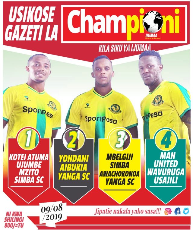 YANGA KUMENOGA, SIMBA NAKO KAMA KAWA, KESHO NDANI YA CHAMPIONI