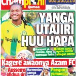 MUONEKANO WA UKURASA WA MBELE GAZETI LA CHAMPIONI IJUMAA