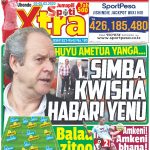 MUONEKANO WA UKURASA WA MBELE GAZETI LA SPOTIXTRA,JUMAPILI