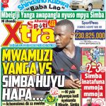 MUONEKANO WA UKURASA WA MBELE GAZETI LA SPOTIXTRA ALHAMISI