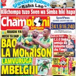 MUONEKANO WA UKURASA WA MBELE GAZETI LA CHAMPIONI JUMATANO
