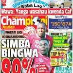 MUONEKANO WA UKURASA WA MBELE GAZETI LA CHAMPIONI JUMATANO