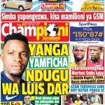 MUONEKANO WA UKURASA WA MBELE GAZETI LA CHAMPIONI JUMATANO