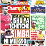 MUONEKANO WA UKURASA WA MBELE GAZETI LA CHAMPIONI JUMATATU