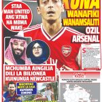 MUONEKANO WA UKURASA WA NYUMA GAZETI LA CHAMPIONI IJUMAA