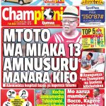 MUONEKANO WA UKURASA WA MBELE GAZETI LA CHAMPIONI IJUMAA