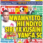 MUONEKANO WA UKURASA WA MBELE GAZETI LA CHAMPIONI IJUMAA