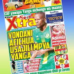 MUONEKANO WA UKURASA WA MBELE GAZETI LA SPOTIXTRA ALHAMISI, LIPO MTAANI