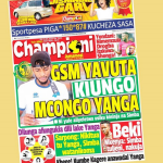 MUONEKANO WA UKURASA WA MBELE GAZETI LA CHAMPIONI JUMAMOSI, LIPO MTAANI