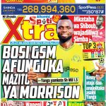 MUONEKANO WA UKURASA WA MBELE GAZETI LA SPOTI XTRA ALHAMISI