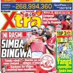 MUONEKANO WA UKURASA WA MBELE GAZETI LA SPOTI XTRA JUMAPILI