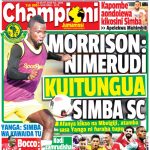 MUONEKANO WA UKURASA WA MBELE GAZETI LA CHAMPIONI JUMAMOSI