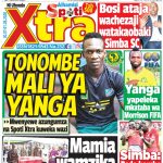 MUONEKANO WA UKURASA WA MBELE GAZETI LA SPOTI XTRA ALHAMISI