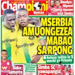 MUONEKANO WA UKURASA WA MBELE GAZETI LA CHAMPIONI IJUMAA