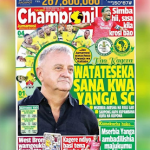 MUONEKANO WA UKURASA WA MBELE GAZETI LA CHAMPIONI JUMAMOSI