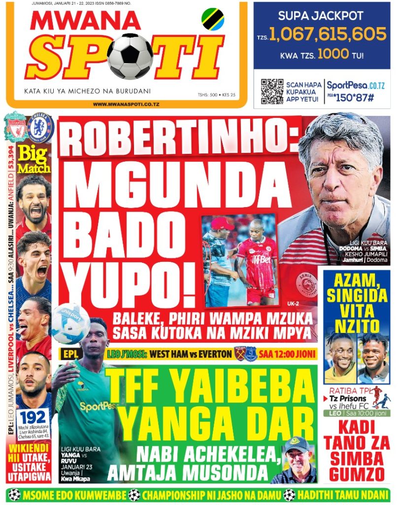 Gazeti la Mwanaspoti la leo