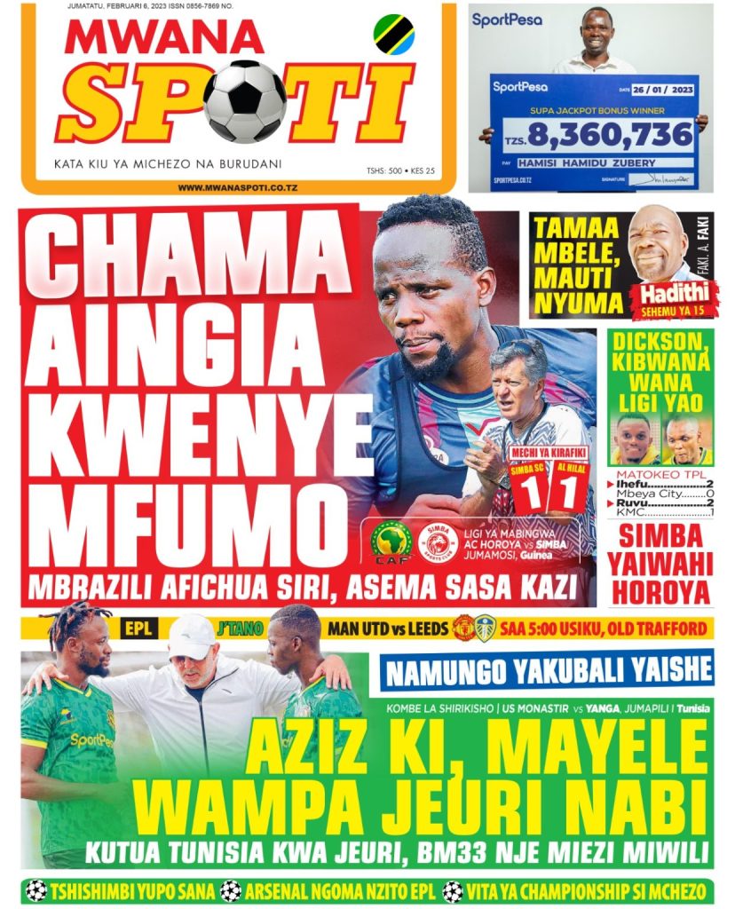 Gazeti la Mwanaspoti la leo
