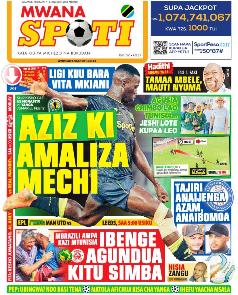 Gazeti la MwanaSpoti la leo
