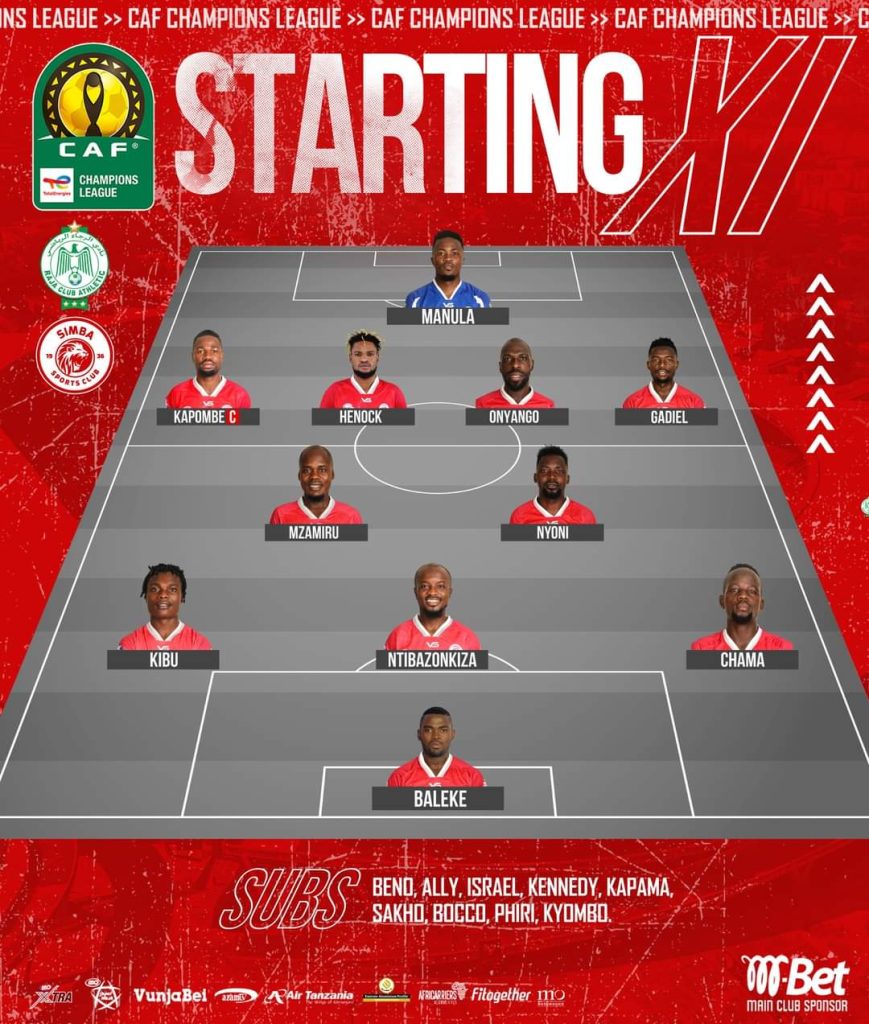 HIKI HAPA KIKOSI CHA SIMBA...KILICHOPIGWA NA RAJA CA 3-1