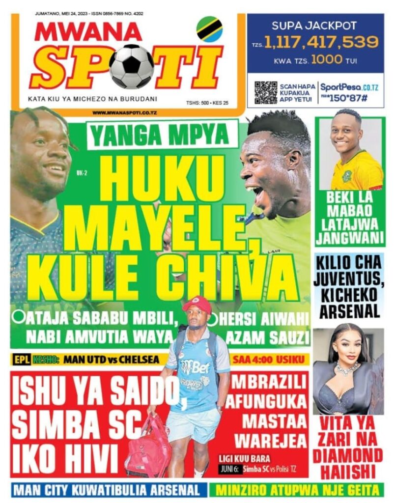 Gazeti la mwanaspoti la leo
