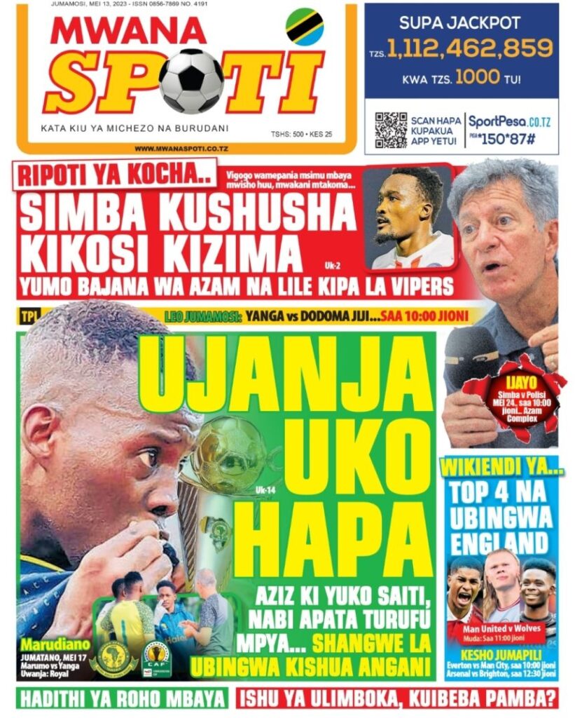 Gazeti la Mwanaspoti la leo