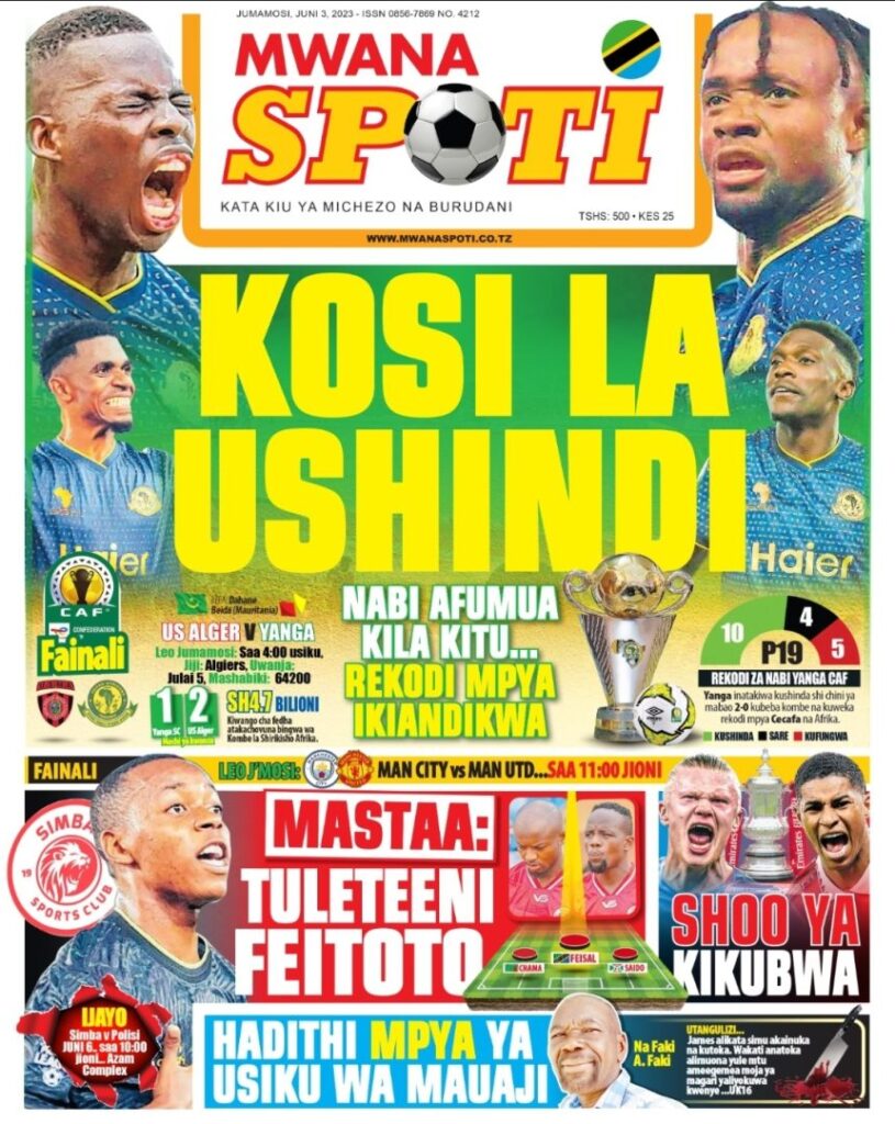 Gazeti la MwanaSpoti la leo