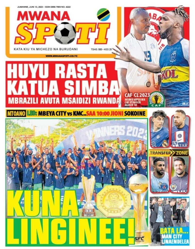 Gazeti la Mwanaspoti la leo