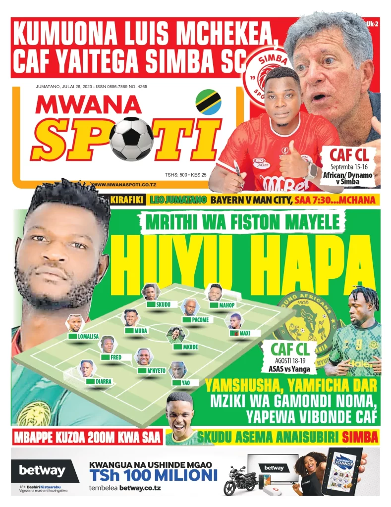MRITHI WA MAYELE HUYU HAPA YAMSHUSHA YAMFICHA DAR, MZIKI WA GAMONDI NOMA, YAPEWA VIBONDE CAF…… SKUDU ASEMA ANAISUBIRI SIMBA