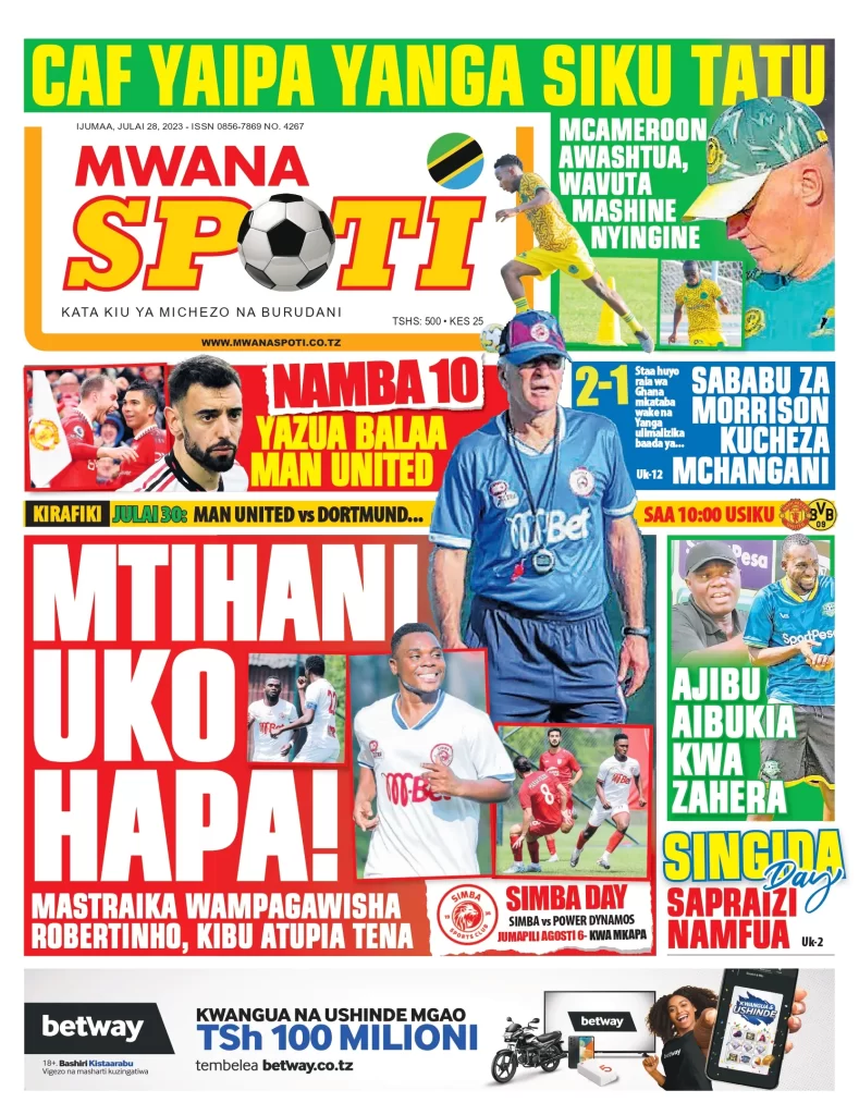 CAF YAIPA YANGA SIKU TATU, MTIHANI UPO HAPA MASTAA WAMPAGAWISHA ROBERTINHO, KIBU ATUPIA TENA