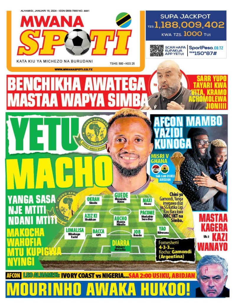 Gazeti la Mwanaspoti la leo