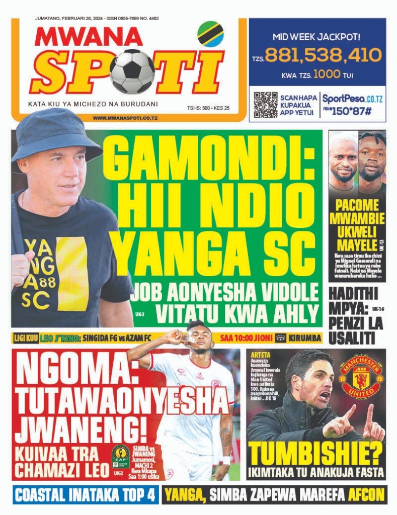 Gazeti la MwanaSpoti la Leo