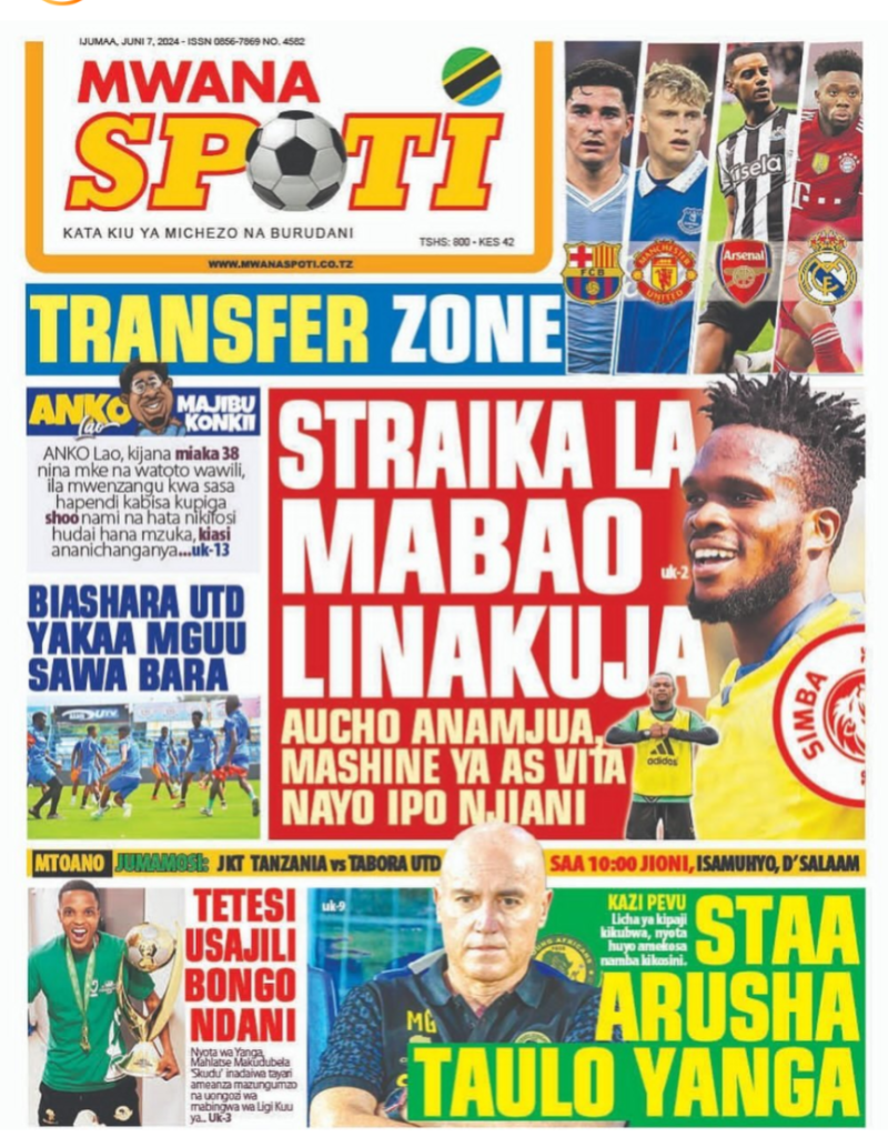 Gazeti la Mwanaspoti leo
