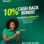 HATA UKIPOTEZA BADO UNARUDI KWENYE GAME, WASAFI BET 10% CASHBACK BONUS IMERUDI