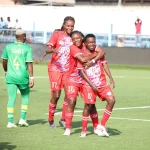 Wachezaji wa Simba Queens wakishangilia katika mchezo dhidi ya Yanga Princess